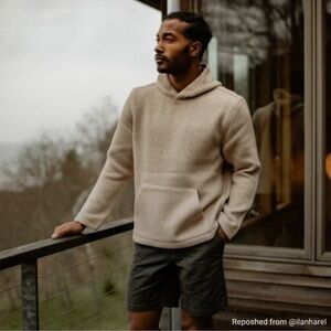 Taylor Stitch - The Nomad Hoodie in Flax Twill Beige Sz 44/ US XL